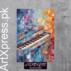 Piano Abstract Metal Poster