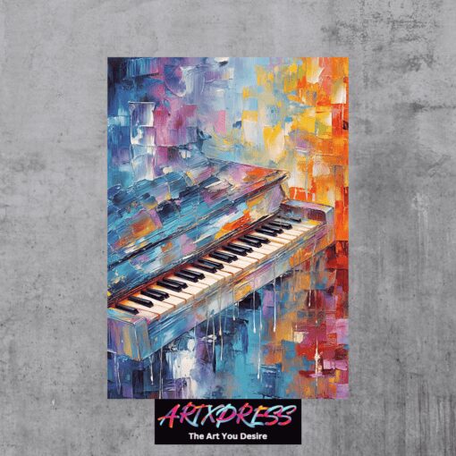 Piano Abstract Metal Poster