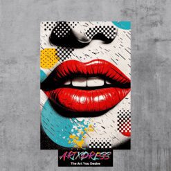 Redlips Pop Art Metal Poster