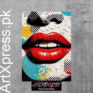 Redlips Pop Art Metal Poster