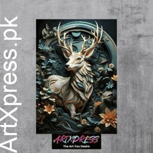 Deer Mural Metal Poster