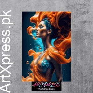 Woman Dress Abstract Metal Poster