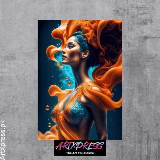 Woman Dress Abstract Metal Poster