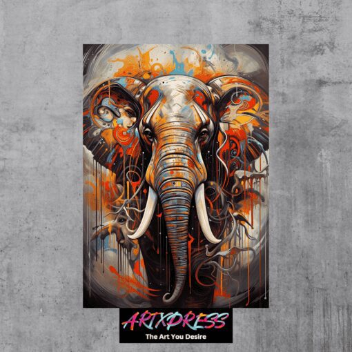 Elephant Abstract Metal Poster