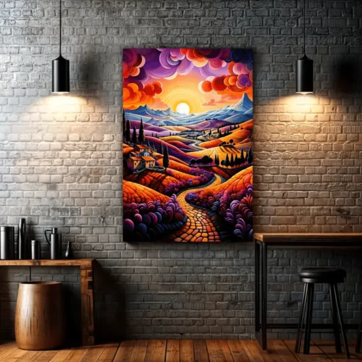 Amber Serenity Sunset | Metal Poster