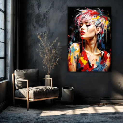 Miley Cyrus Colorful Art | Metal Poster