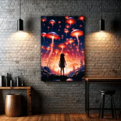 Girl Watching the Jellyfish Fly | Metal Poster