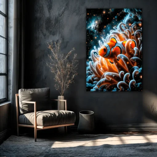 Clownfish Cosmic Anemone | Metal Poster