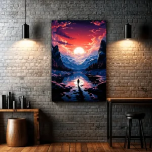 Pastel Dreamscape Pink And Blue Sky Unfolds | Metal Poster