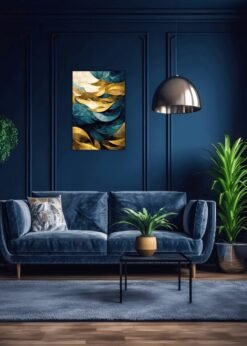 Light Blue And Golden | Metal Poster