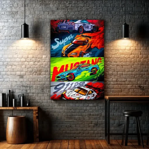 Supercars Illustration | Metal Poster