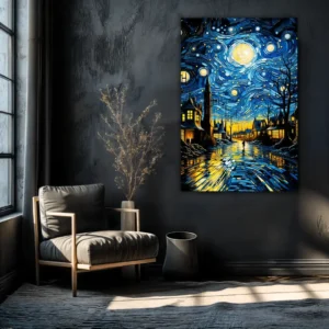 A Street With Stars In The Sky | Metal Poster