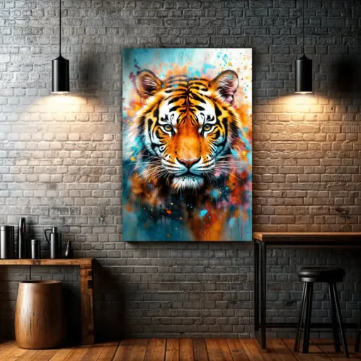 The Mighty Bengal Tiger Roar of The Jungle Splash Art | Metal Poster