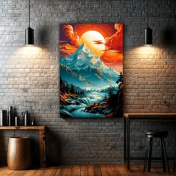 Tranquil Blaze Sunsets Glow | Metal Poster