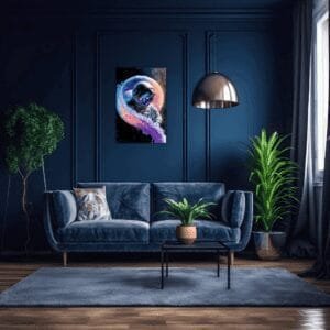 Astronaut In Bubbles Galaxy | Metal Poster