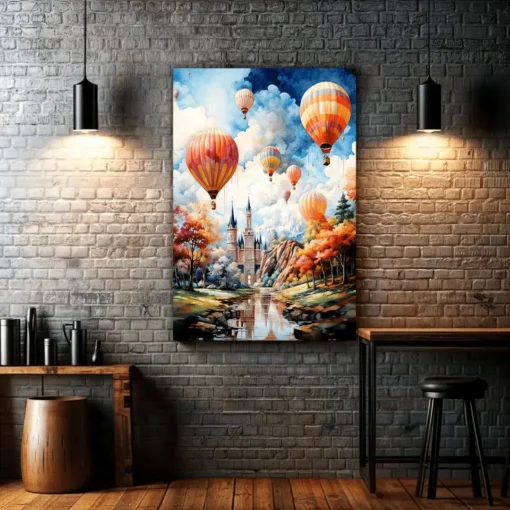 Celebration Multicolored Balloons Dotting the Sky | Metal Poster