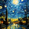 A Street With Stars In The Sky | Metal Poster