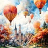 Celebration Multicolored Balloons Dotting the Sky | Metal Poster