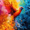 Colorful Bird Painting | Metal Poster