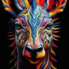 Colorful Stripes On A Zebra | Metal Poster