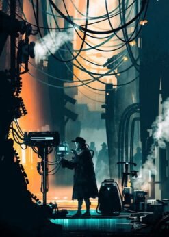 Computer In A Street | Metal Poster