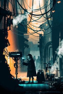 Computer In A Street | Metal Poster