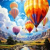 Ethereal Journey Balloons Gliding Through Skys Expanse | Metal Poster