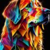 Geometric Dog | Metal Poster