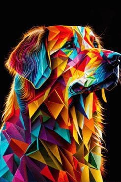 Geometric Dog | Metal Poster