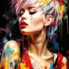 Miley Cyrus Colorful Art | Metal Poster