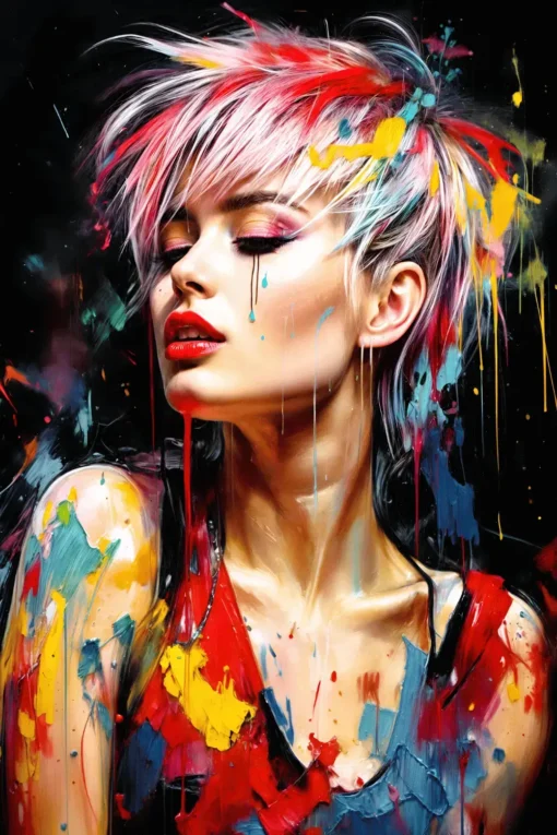 Miley Cyrus Colorful Art | Metal Poster