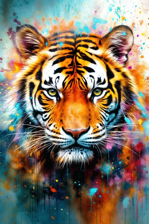 The Mighty Bengal Tiger Roar of The Jungle Splash Art | Metal Poster