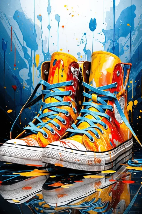 Bold Sneaker Palette Walks on Artistic Side | Metal Poster