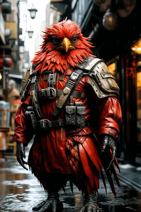 Cherry The Chicken Rocking | Metal Poster
