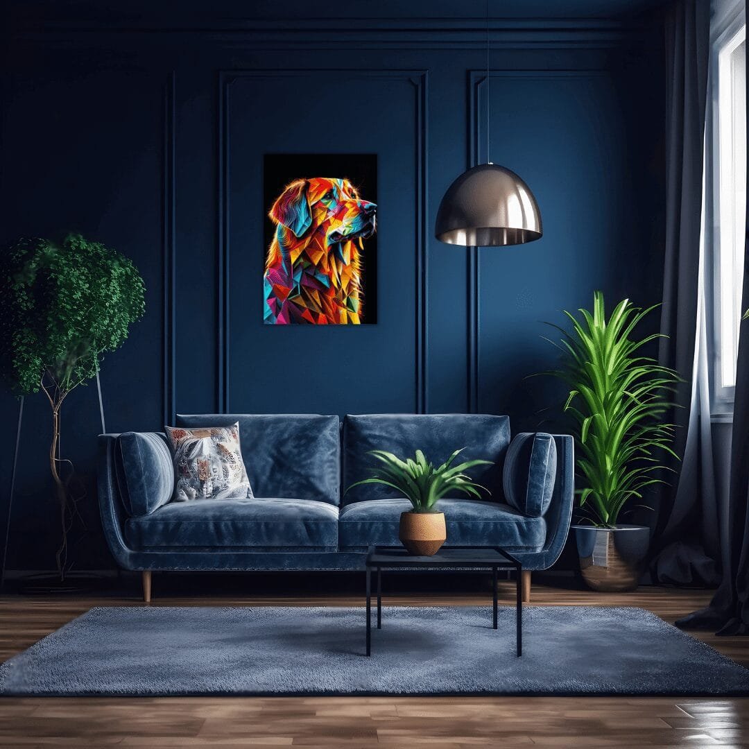 Geometric Dog | Metal Poster