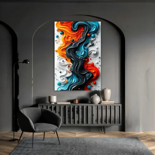 Harmonizing Chaos Abstract | Metal Poster