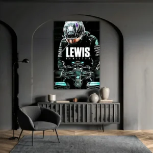 Lewis Hamilton F1 Car | Metal Poster