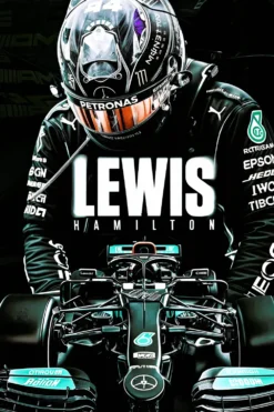 Lewis Hamilton F1 Car | Metal Poster