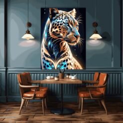 Leopard In Neon Color | Metal Poster