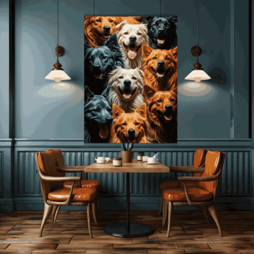 Bunch of Colorful Dogs | Metal Poster