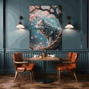 Beautiful Wolf Oil Painting | Metal Poster