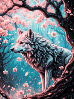 Beautiful Wolf Oil Painting | Metal Poster