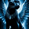 Black Panther With Wings | Metal Poster