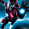 Ironman Soars Over Cityscape | Metal Poster