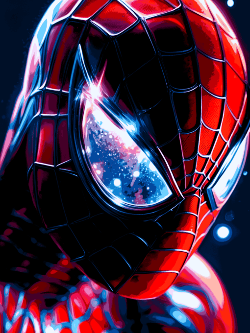 Spiderman Close-up look | Metal Poster