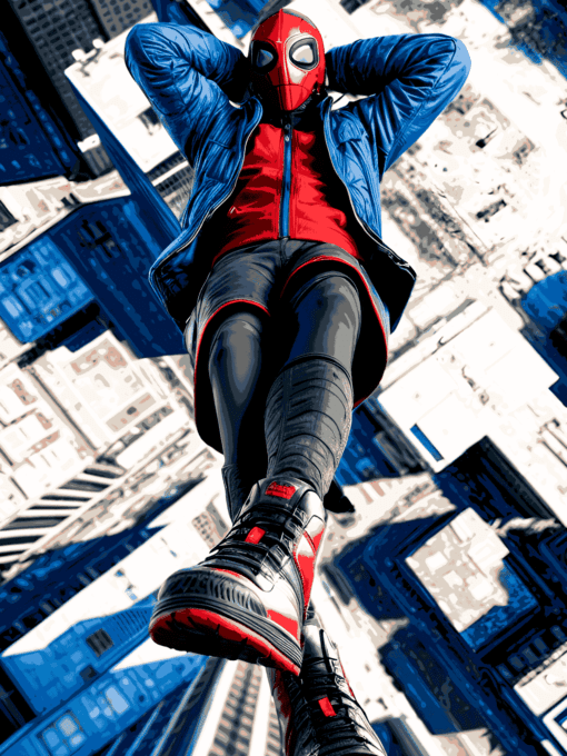 Spiderman Mid-Air Chill | Metal Poster