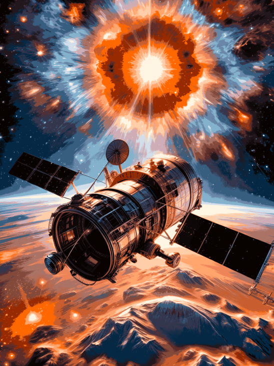 A Satellite In a Space | Metal Poster