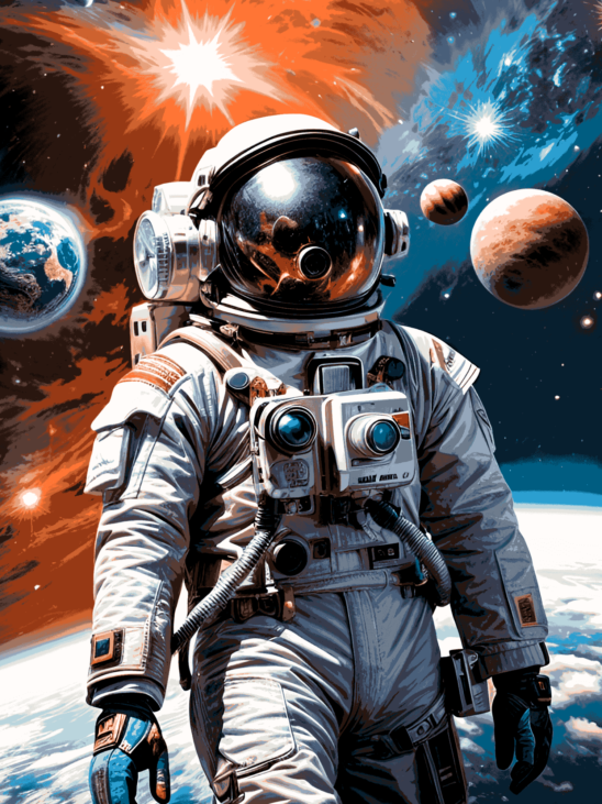 Astronaut In Space | Metal Poster