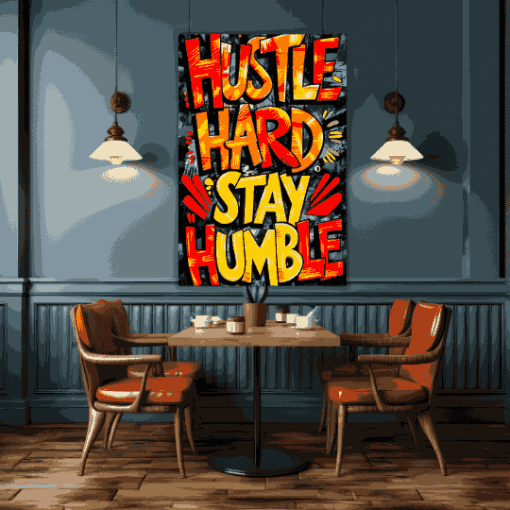 Hustle Hard Stay Humble | Metal Poster