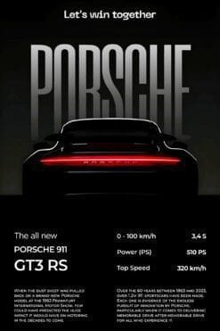 Porsche 911 GT3RS Car | Metal Poster